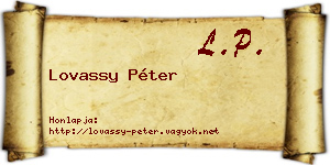 Lovassy Péter névjegykártya