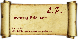 Lovassy Péter névjegykártya