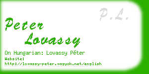 peter lovassy business card