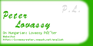 peter lovassy business card